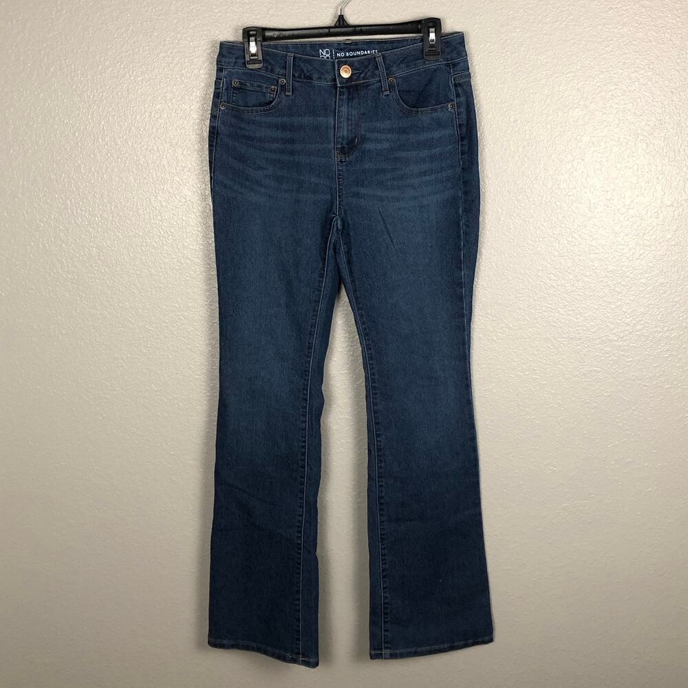 No Boundaries NOBO Juniors Size 9 Bootcut Dark Wash Blue Jeans Pockets Casual